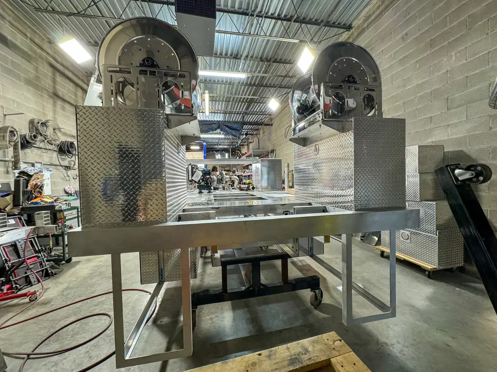 Engine and hose connection hardware detail, photo 189 of 303.